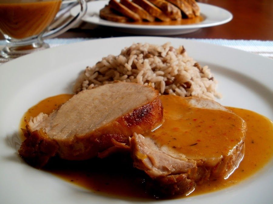 En este momento estás viendo Bistec de jamón con arroz a la naranja