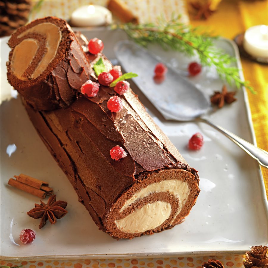 En este momento estás viendo Tronco de chocolate relleno de crema de turrón