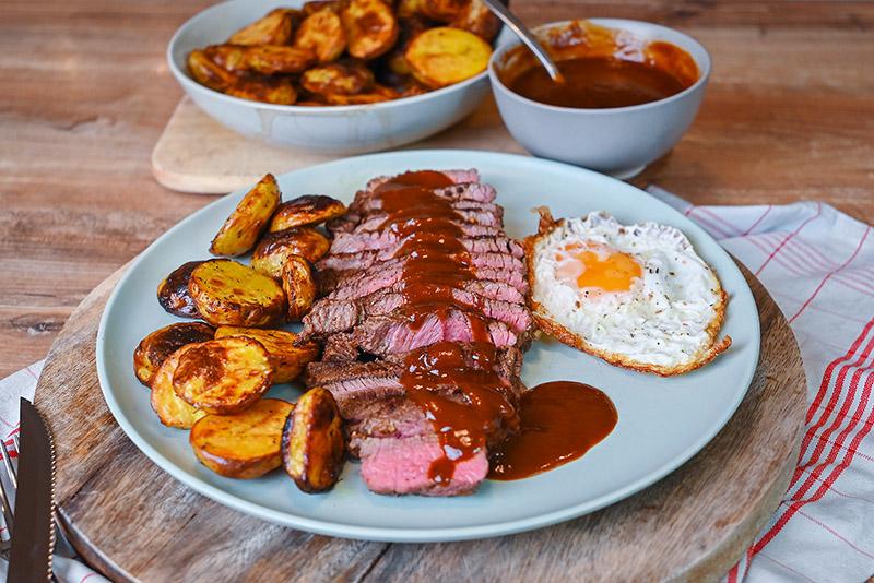 Cena fácil de bistec de cuadril